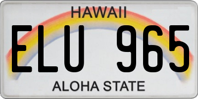 HI license plate ELU965
