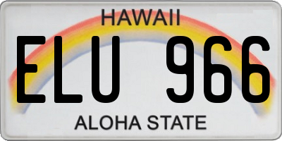 HI license plate ELU966