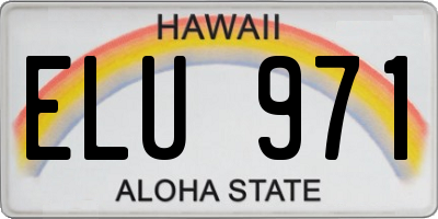HI license plate ELU971