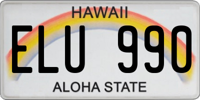 HI license plate ELU990