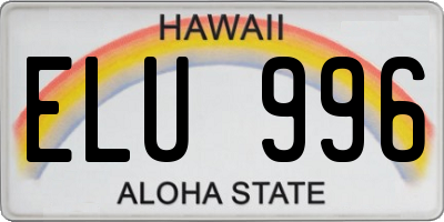 HI license plate ELU996