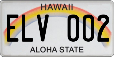 HI license plate ELV002