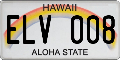 HI license plate ELV008