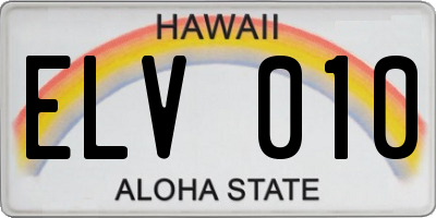HI license plate ELV010