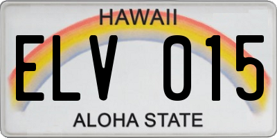 HI license plate ELV015