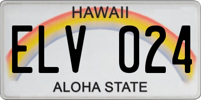 HI license plate ELV024