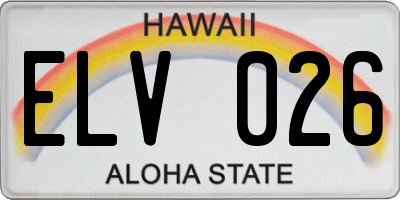 HI license plate ELV026