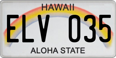 HI license plate ELV035