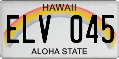 HI license plate ELV045