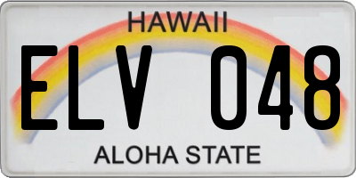 HI license plate ELV048