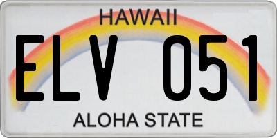 HI license plate ELV051