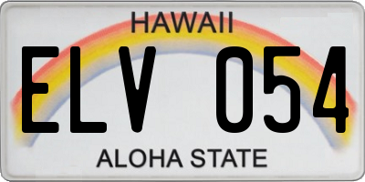 HI license plate ELV054