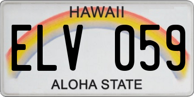 HI license plate ELV059