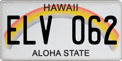HI license plate ELV062