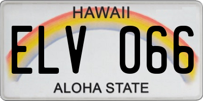 HI license plate ELV066