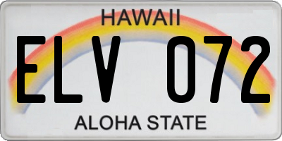 HI license plate ELV072
