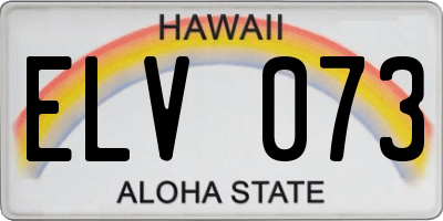 HI license plate ELV073
