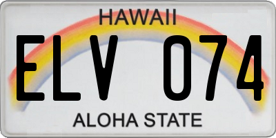 HI license plate ELV074