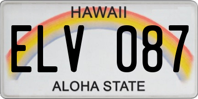 HI license plate ELV087