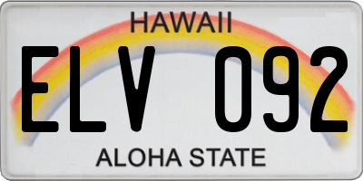 HI license plate ELV092