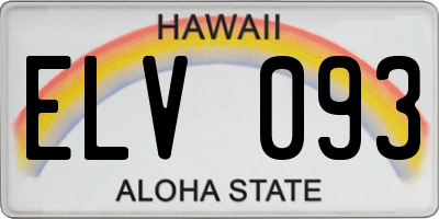 HI license plate ELV093