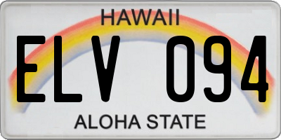 HI license plate ELV094