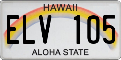 HI license plate ELV105