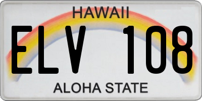 HI license plate ELV108