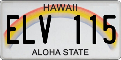 HI license plate ELV115