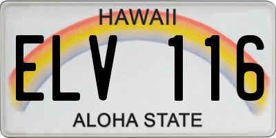 HI license plate ELV116