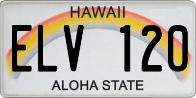 HI license plate ELV120