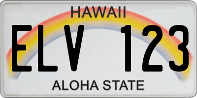 HI license plate ELV123