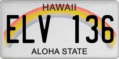 HI license plate ELV136