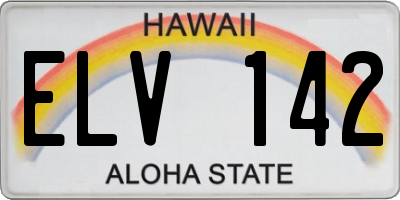 HI license plate ELV142
