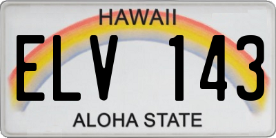 HI license plate ELV143