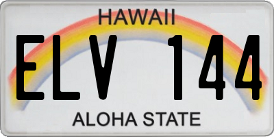 HI license plate ELV144