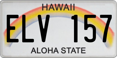 HI license plate ELV157