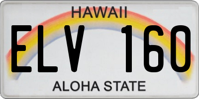 HI license plate ELV160