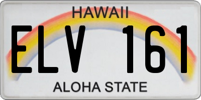 HI license plate ELV161