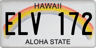 HI license plate ELV172