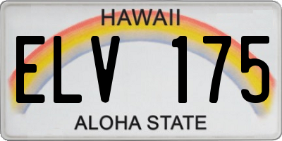 HI license plate ELV175