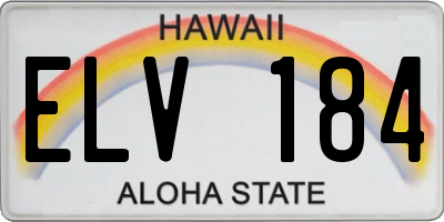 HI license plate ELV184