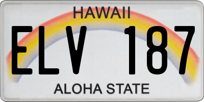 HI license plate ELV187