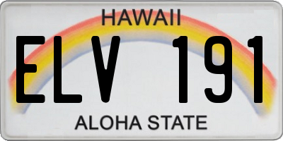 HI license plate ELV191