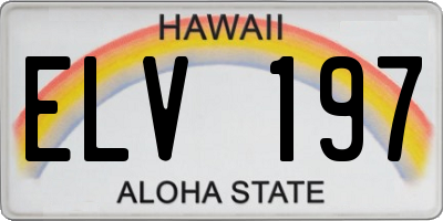 HI license plate ELV197