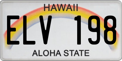 HI license plate ELV198