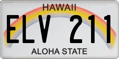 HI license plate ELV211