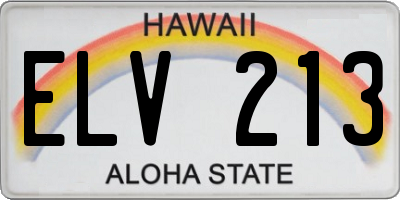 HI license plate ELV213