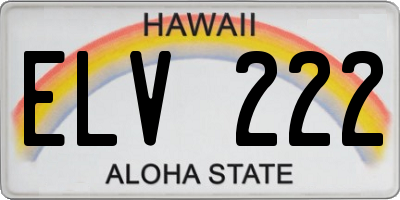 HI license plate ELV222