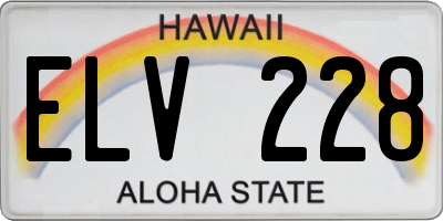 HI license plate ELV228